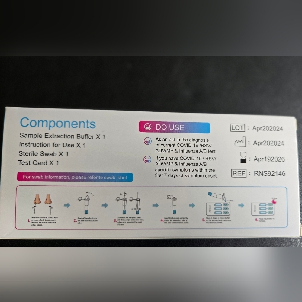 Covid RSV ADV & Flu A/B Antigen Rapid Test Kit 6 In 1 - Picture 3 of 4